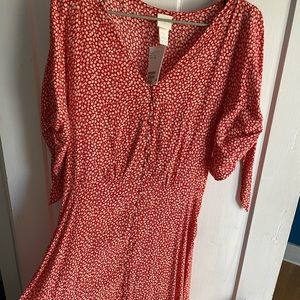 Floral Print Red Dress-vintage silhouette